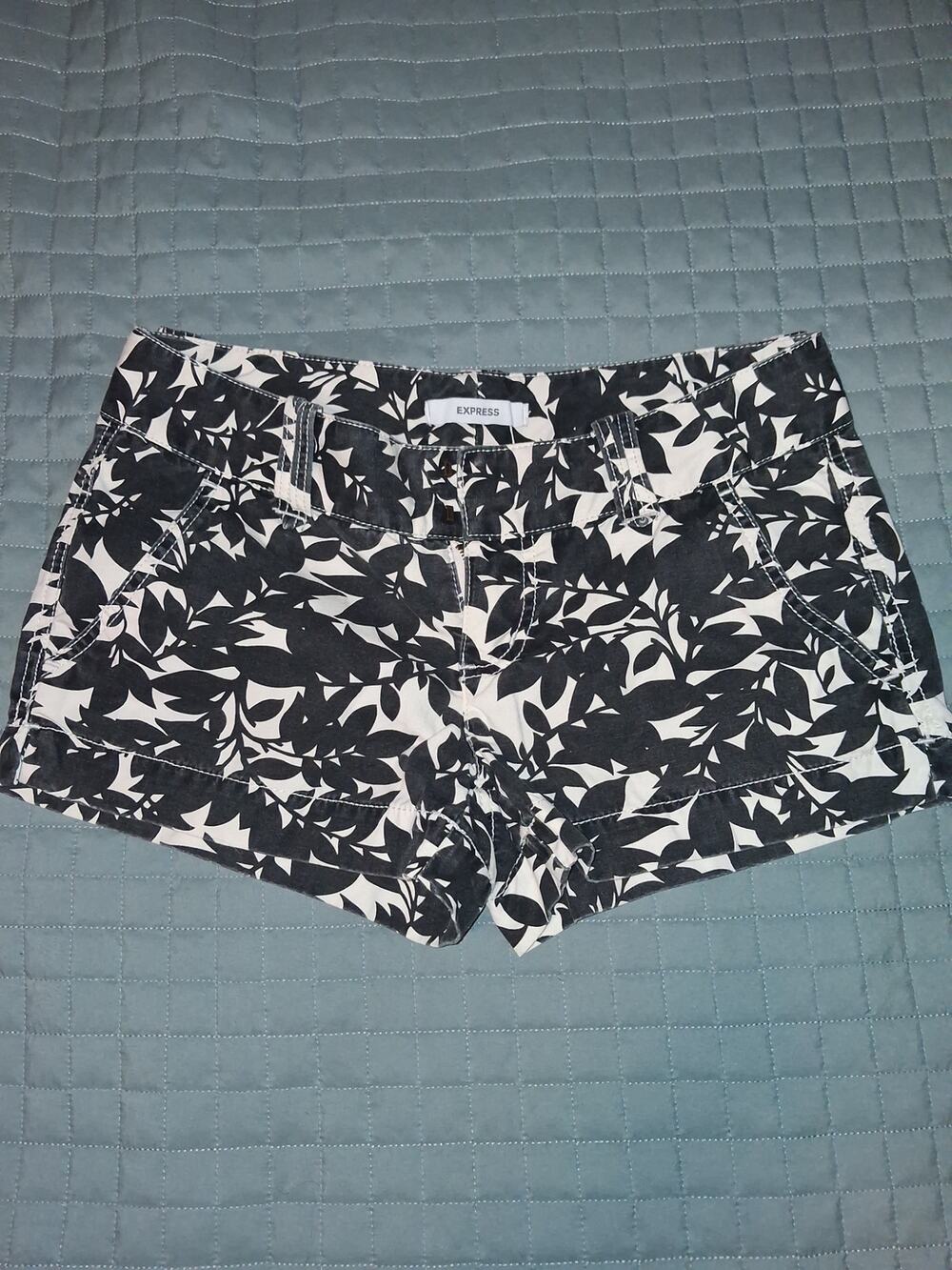 🌿 Express Botanical Leaf Print Shorts  Size 2🌿